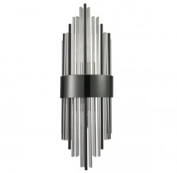 Lampa ścienna kinkiet kryształowe rurki czarny podłużny 60cm glamour designerski elegancki nowoczesny ponadczasowy DRACO ST-88003W-M black Step Into Design