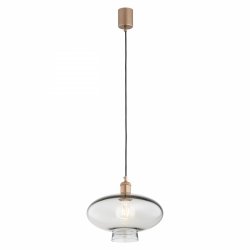 Szklana lampa wisząca TRESCO 8981 Argon Dymione Szkło Miedziane detale