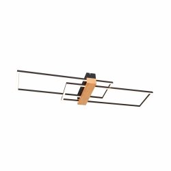 Dekoracyjna Lampa Sufitowa Plafon LED Czarny + Drewno MINAR C230624202 ZUMA LINE