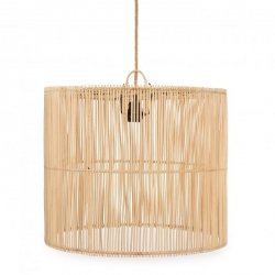 Rattanowa Lampa Wisząca w Stylu Boho Naturalna CHACHA BAYU028N-M-45x50 BAZAR BIZAR