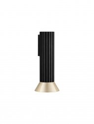 Klasyczna lampa ścienna kinkiet aluminiowa czarna tuba złoty dekor ozdobne wgłębienia uniwersalna możliwość ściemniania MARENZO LE45603 Luces Exclusivas