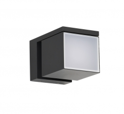 Nowoczesny szary kinkiet elewacyjny LED o geometrycznej formie regulowany IP54 Azzardo CUBIC AZ6690 18W 4000K