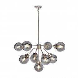Lampa wisząca Kula 9 źródeł światła nowoczesna elegancka szklana polerowany nikiel KULA9 ELSTEAD LIGHTING 