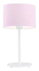 Różowa lampa stołowa biurkowa lampka nocna dziecięca stal lakierowana biała podstawa tkaninowy abażur MAGIC 4128 Argon