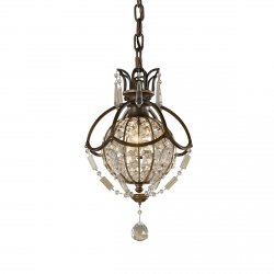 Lampa wisząca Bellini 1 źródło światła Oksydowany brąz kryształy vintage glamour FE-BELLINI-P FEISS