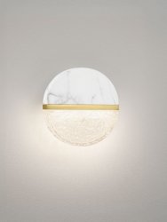 Lampa ścienna kinkiet biały LED ściemnialny okrągły 15,8cm marmurowy szklany nowoczesny dekoracyjny TARREGA LE46180 Luces Exclusivas