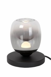 Lampa stołowa LED designerska nowoczesna dekoracyjna na komodę czarna szklany klosz TAMINO 74519/05/30 LUCIDE