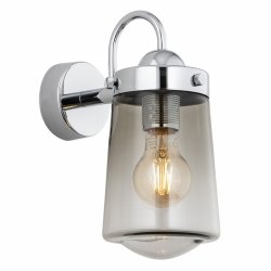 Eklektyczny kinkiet elegancka lampa ścienna lampka nocna chrom dymny klosz szkło PASADENA 4718 Argon