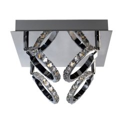 Dekoracyjna oprawa sufitowa plafon LED z kryształkami kolor chrom CARRARA 4 LP-1864/4C Light Prestige 