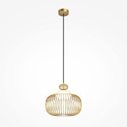 Nowoczesna designerska lampa wisząca owalna metalowa mosiądz Levitation MAYTONI MOD376PL-01G