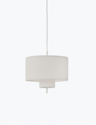 Lampa wisząca abażurowa okrągła biała minimalistyczna klasyczna uniwersalna dekoracyjna Margin 50cm 21311 New Works