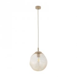 Beżowa lampa wisząca owalny szklany klosz designerska nowoczesna dekoracyjna salonowa LAVA M 11327 TK-LIGHTING