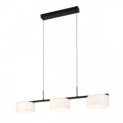 Minimalistyczna lampa wisząca potrójna czarna z mlecznymi szklanymi kloszami Italux Austis PND-02836-3-BK