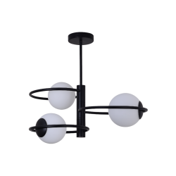 Nowoczesny plafon dekoracyjne szklane kule w czarnych ringach art deco DORADO LP-002/3C ring BK Light Prestige