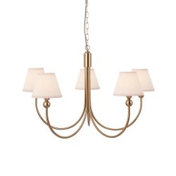 Klasyczna lampa wisząca abażurowa mosiężna minimalistyczna uniwersalna Santiago & Ivy 115060 ENDON