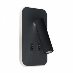 Kinkiet hotelowy do sypialni do czytania czarny z dekoracyjnym podświetleniem OTELLO LED D 6W+3W BLACK 04031
