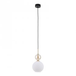 Lampa wisząca szklany klosz z ryflowaniem i dekoracyją kulą designerska uniwersalna SOPHIA 11590 TK-LIGHTING