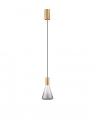 Klasyczna lampa wisząca LED szary szklany klosz stożkowy minimalistyczna uniwersalna SARDUNO LE45137 Luces Exclusivas
