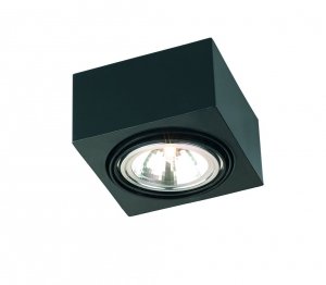  Funkcjonalna nowoczesna metalowa lampa natynkowa plafon czarna pojedyncza kwadrat kubik RODOS 346 Argon