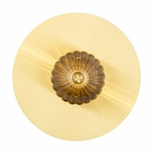 Elegancki nowoczesny kinkiet plafon talerz szklana kula ryflowana złoto mosiądz 30cm dekoracja ścienna PALOMA 8509 Argon