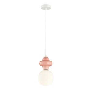 Różowa ceramiczna lampa wisząca LATERA Italux PND-94331-1S-PK