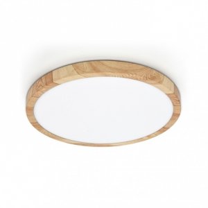 Nowoczesny Okrągły Plafon Sufitowy LED IP44 Drewniany ALATA PLF-72836-300R-24W-WO ITALUX