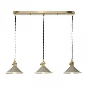Mosiądzowana Lampa Wisząca Vintage Ciemnoszare Klosze HADANO HAD3640-06 DAR LIGHTING