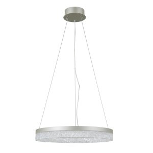 Nowoczesna srebrna lampa wisząca 2 ringi okręgi Pantal PND-34533-M-SILV Italux 