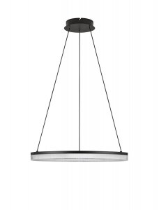 Lampa wisząca LED aluminiowa czarna okrągła ring designerska nowoczesna możliwość ściemniania ESTARIO LE45395 Luces Exclusivas