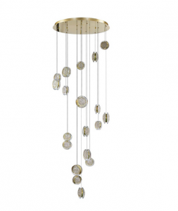 Efektowna dekoracyjna lampa wisząca LED złota kaskadowa ściemnialna EUFORIA AZ6740 19 3-STEP DIMM GOLD Azzardo 