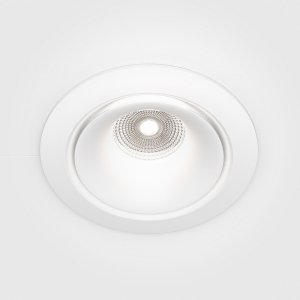 Lampa wpuszczana w sufit minimalistyczna aluminium biały okrągła LED Yin MAYTONI DL031-L12W3K-D-W