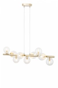 Złota lampa wisząca na listwie szklane klosze Avola 9 zwis Sigma 40801