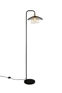 Nowoczesna lampa podłogowa czarna druciana rustykalna dekoracyjna boho LAURIS R46791032 Rl