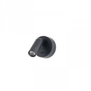 Minimalistyczny Kinkiet Ścienny Nowoczesny LED Czarny Z Włącznikiem LUGANO AZ5628 AZZARDO