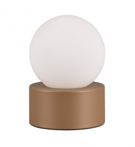 Dekoracyjna Lampka Stołowa W Kolorze Kawowym Biały Szklany Klosz COUNTESS R59051065 RL