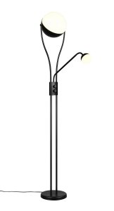 Nowoczesna dekoracyjna lampa podłogowa LED dwie kule czarna metalowa designerska uniwersalna ściemnialna CHRIS 478310232 TRIO