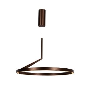 Lampa wisząca LED aluminiowa brązowa okrąg klasyczna minimalistyczna ściemnialna APPLAUSE 23400/60/96 Lucide