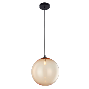 Nowoczesna lampa wisząca szklana kula czarna HALE P01494BK lampa salonowa nad wyspę 