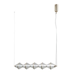 Lampa wisząca Fuente Italux PND-34395-5-HBR ozdobna siatkowany klosz złoty