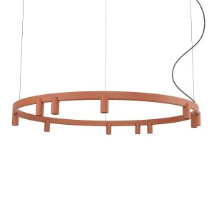 Geometryczna Lampa wisząca FOURTY ROUND LED XI Nowodvorski 12420 Nowoczesny żyrandol minimalistyczny Terakota