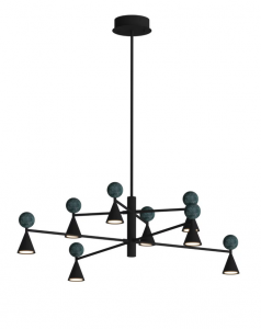 Lampa Wisząca Bingo 54W Czarny + Malachit Maxlight P0684