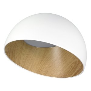 Półokrągły plafon LED biały drewniany nowoczesny industrialny loftowy dekoracyjny uniwersalny minimalistyczny PADELLA ST-9493C/B white Step Into Design 