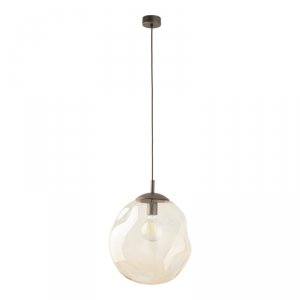 Brązowa lampa wisząca owalny szklany klosz designerska nowoczesna dekoracyjna salonowa LAVA L 11324 TK-LIGHTING