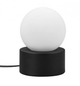Dekoracyjna Lampka Stołowa W Kolorze Czarnym Biały Szklany Klosz COUNTESS R59051032 RL