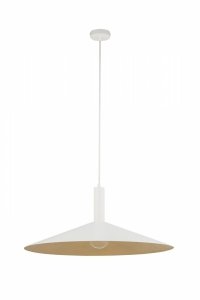 Lampa wisząca zwis pojedynczy talerz Capri M Sigma 41015 biały-złoty nad stół nad wyspę