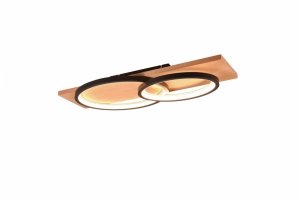Nowoczesna Lampa Sufitowa Drewniany Czarny Plafon BARCA 641110232 TRIO