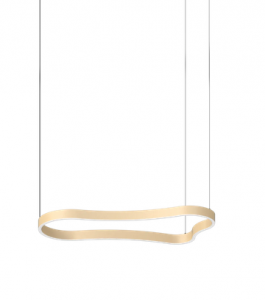 Designerska złota lampa wisząca LED falista okrągła nowoczesna dekoracyjna WAVES-1 SP 345222 Ideal Lux 