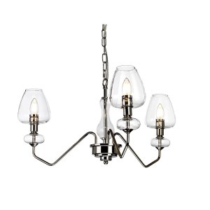 Lampa wisząca Armand - 3 źródła światła - Polerowany nikiel szklane klosze w kształcie kielicha industrialna nowoczesna dworkowa DL-ARMAND3-PN ELSTEAD LIGHTING