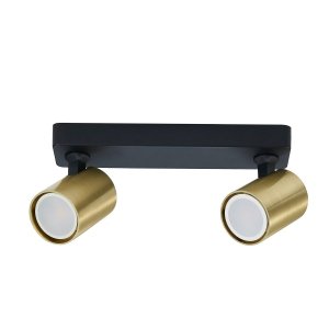Oprawa ścienno sufitowa podwójna czarno-złote tuby reflektory spot kinkiet SNOW LP-731/2W GD Light Prestige
