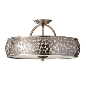 Designerska Lampa Sufitowa Plafon Zara Feiss FE-ZARA-SF Sczotkowana stal Mozaika